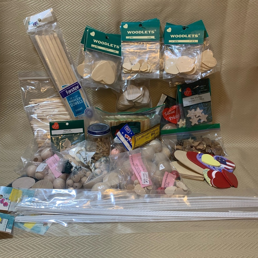Wooden Craft Supplies Lot